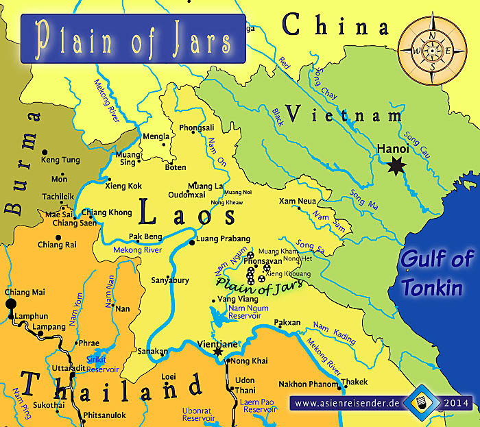 Map of the Plain of Jars by Asienreisender