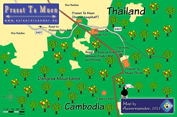 Map of Prasat Ta Muen by Asienreisender