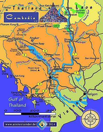 Map of Cambodia by Asienreisender