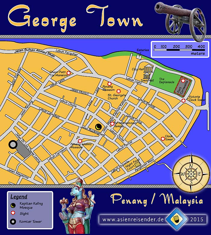 'Map of George Town, Penang' by Asienreisender