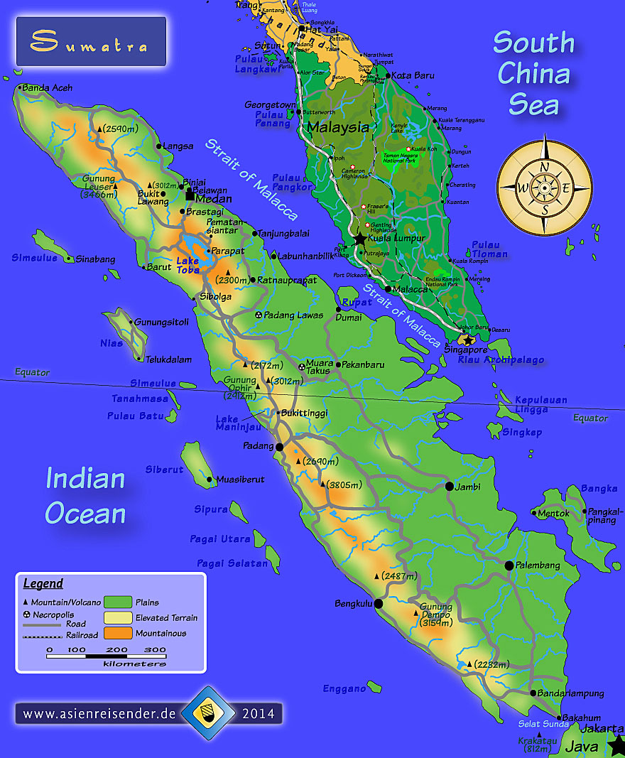 Interactive Map of Sumatra by Asienreisender