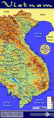 Thumbnail 'Topographic Map of Vietnam' by Asienreisender