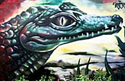 'Painting of a Crocodile at the Outer Walls of Dusit Zoo, Bangkok' by Asienreisender