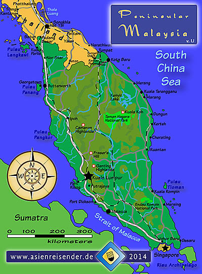 'Map of Peninsula Malaysia' by Asienreisender