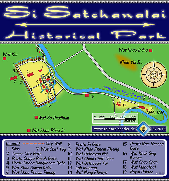 'Map of Si Satchanalai Historical Park' by Asienreisender